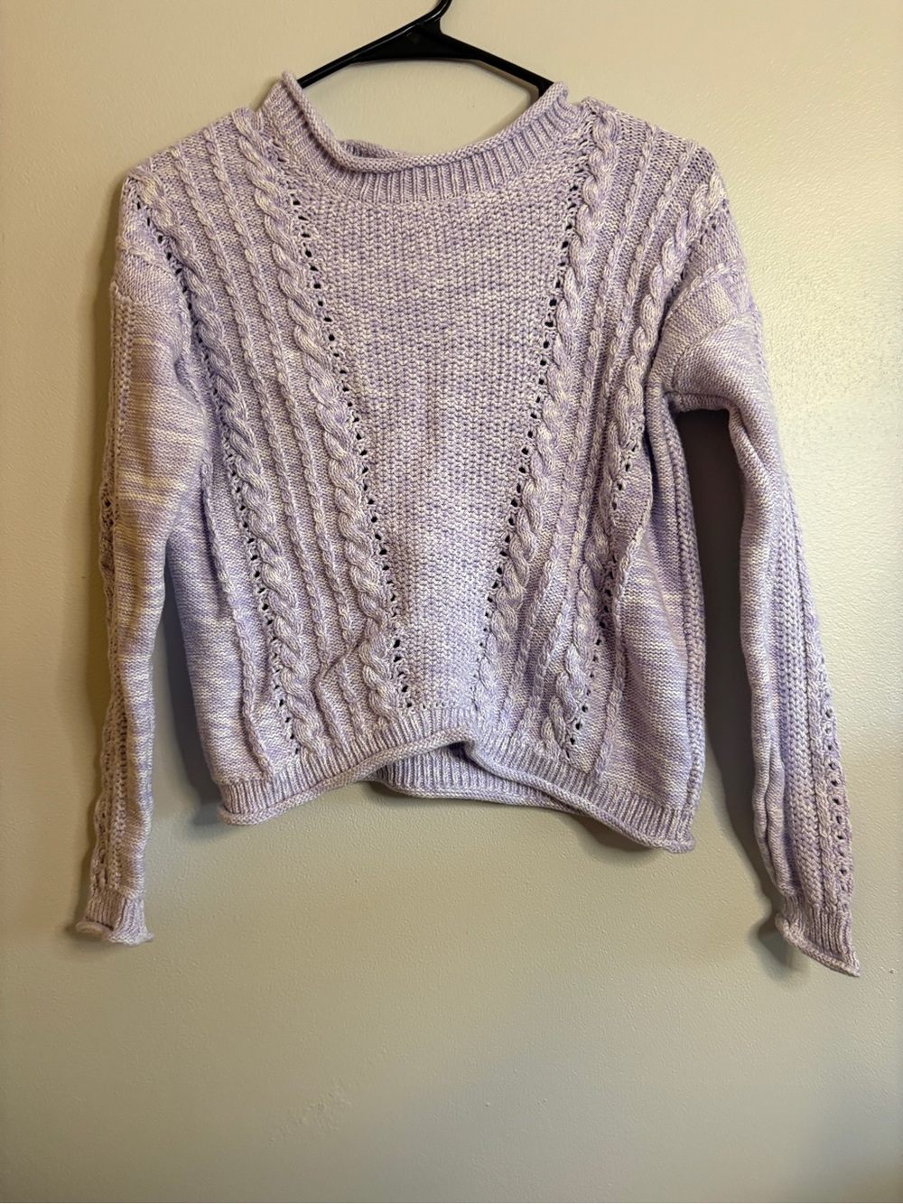 Lilly Pulitzer Lavender Cable Knit Scoop Neck Sweater
